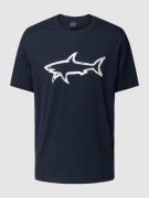 Paul & Shark T-Shirt mit Label-Print in Marine, Größe L