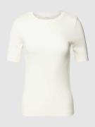 Knowledge Cotton Apparel T-Shirt in Ripp-Optik in Offwhite, Größe XL