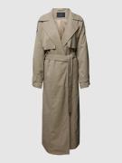 WITHBLACK Trenchcoat mit fein strukturiertem Muster in Taupe, Größe L