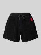 HUGO Loose Fit Shorts mit Label-Patch Modell 'BONNIE' in Black, Größe ...