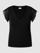 V by Vera Mont Shirt mit Volantärmeln in Black, Größe 42
