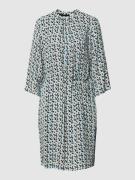 s.Oliver BLACK LABEL Kleid mit Allover-Muster in Helltuerkis, Größe 36