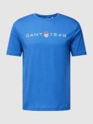 Gant T-Shirt mit Label-Print in Royal, Größe S