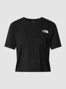 The North Face Cropped T-Shirt mit Label-Print in Black, Größe XS