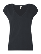 Pieces Shirt mit V-Ausschnitt Modell 'Kamala' in Black, Größe S