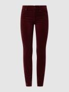7 For All Mankind Skinny Fit Samthose mit Stretch-Anteil in Bordeaux, ...