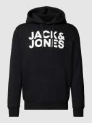 Jack & Jones Hoodie mit Label-Detail Modell 'ECORP' in Black, Größe L