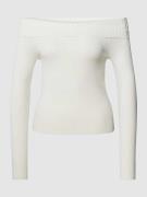 Only Off-Shoulder-Pullover in unifarbenem Design Modell 'BERTHA' in Of...