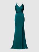 Mascara Abendkleid mit gelegten Falten in Smaragd, Größe 44