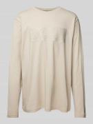 BOSS Green Longsleeve mit Label-Print Modell 'Togn' in Beige, Größe L