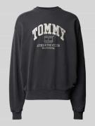 Tommy Jeans Sweatshirt mit Label-Stitching in Black, Größe XS