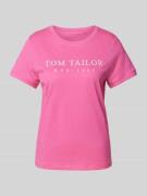 Tom Tailor T-Shirt mit Label-Stitching in Pink, Größe S