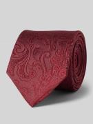 OLYMP Seidenkrawatte mit Motiv-Stitching in Bordeaux, Größe One Size