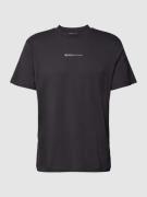 Tom Tailor Denim T-Shirt mit Label-Print in Anthrazit, Größe S