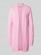 Fransa Longcardigan mit gerippten Abschlüssen Modell 'Clia' in Pink, G...