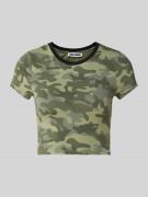 Review T-Shirt mit Camouflage-Muster in Dunkelgruen, Größe XS