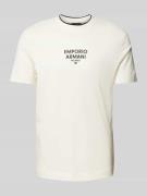 Emporio Armani T-Shirt mit Label-Print in Weiss, Größe S