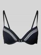 Esprit Bikini-Oberteil mit Streifenmuster Modell 'BONDI' in Black, Grö...