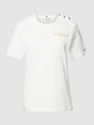 Tommy Hilfiger T-Shirt mit Knopfleiste in Ecru, Größe XXL