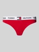 TOMMY HILFIGER String mit Label-Bund Modell 'THONG' in Rot, Größe XS