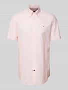 Tommy Hilfiger Regular Fit Business-Hemd mit Label-Stitching in Rosa, ...