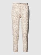 ICHI Tapered Fit Stoffhose mit Allover-Print Modell 'Kate' in Beige, G...