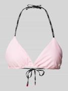 HUGO Bikini-Oberteil mit Label-Detail in Pink, Größe S