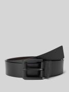 HUGO Ledergürtel mit Label-Prägung Modell 'Gionio' in Black, Größe 80