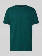 Fynch-Hatton T-Shirt mit Logo-Stitching in Dunkelgruen, Größe S