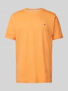 Fynch-Hatton T-Shirt mit Logo-Stitching in Apricot Melange, Größe XXL