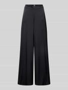 V by Vera Mont Wide Leg Hose mit elastischem Bund in Black, Größe 36