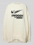 Nike Oversized Sweatshirt mit Label-Print in Offwhite, Größe XS