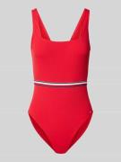 TOMMY HILFIGER Badeanzug mit Label-Detail Modell 'SQUARE' in Rot, Größ...