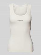 Copenhagen Muse Tanktop in unifarbenem Design und Ripp-Optik in Offwhi...