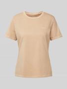 Gant T-Shirt mit Label-Stitching in Sand, Größe S