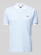 Lacoste Classic Fit Poloshirt mit Streifenmuster in Hellblau, Größe M