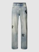 EIGHTYFIVE Straight Fit Jeans mit Label-Stitchings in Jeansblau, Größe...