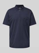 RAGMAN Regular Fit Poloshirt mit Logo-Stitching in Marine, Größe S