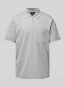 RAGMAN Regular Fit Poloshirt mit Logo-Stitching in Silber, Größe S