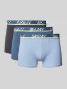 Skiny Trunks mit Label-Bund im 3er-Pack in Bleu, Größe S