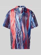 CARLO COLUCCI Freizeithemd mit Allover-Muster in Blau, Größe S