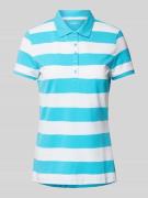 Montego Regular Fit Poloshirt mit Blockstreifen in Ocean, Größe S