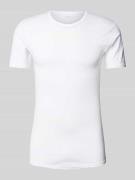 Mey T-Shirt mit geripptem Rundhalsausschnitt Modell 'NOBLESSE' in Weis...