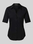 More & More Bluse im unifarbenen Design in Black, Größe 34