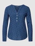 Montego Blusenshirt mit Allover-Muster in Dunkelblau, Größe 38