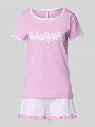 LOUIS & LOUISA Pyjama mit Statement-Stitching Modell 'Traumfrau' in Ro...