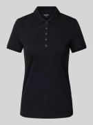 Montego Regular Fit Poloshirt in unifarbenem Design in Black, Größe S
