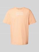 KARL KANI T-Shirt mit Nadelstreifen in Orange, Größe XS
