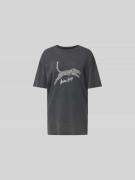 Anine Bing Oversized T-Shirt mit Label-Print in Black, Größe XS