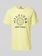 Tommy Hilfiger T-Shirt mit Label-Print Modell 'HILFIGER COIN' in Gelb,...